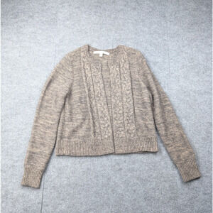 Vintage Max Studio Cable Knit Cardigan Womens Large Angora Cottage Classic 90s